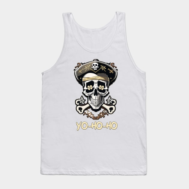 Yo-Ho-Ho Pirate Skull - Raise the Jolly Roger Tank Top by Salaar Design Hub